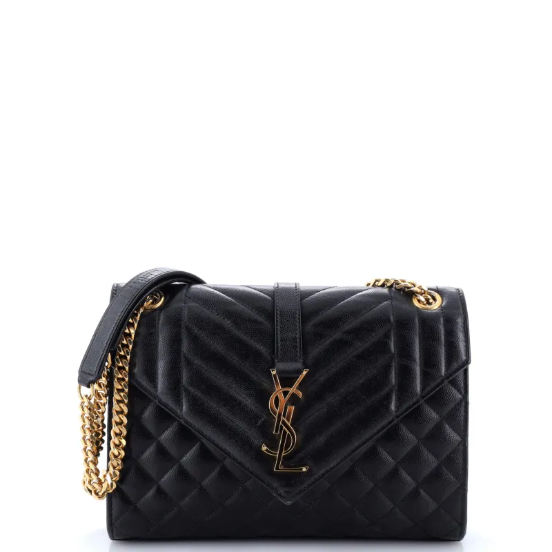 Pre-Loved Saint Laurent Classic Monogram Envelope Satchel Mixed Matelasse Leather Medium sold by Zulily