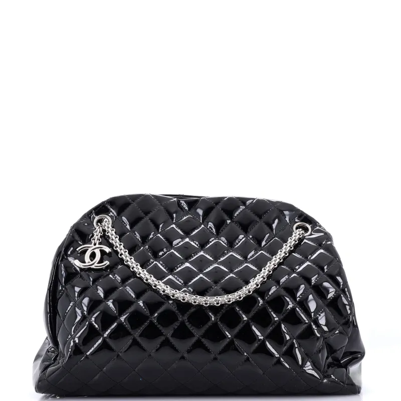 Pre-Loved Chanel Just Mademoiselle Bag Quilted Patent Large made by Chanel