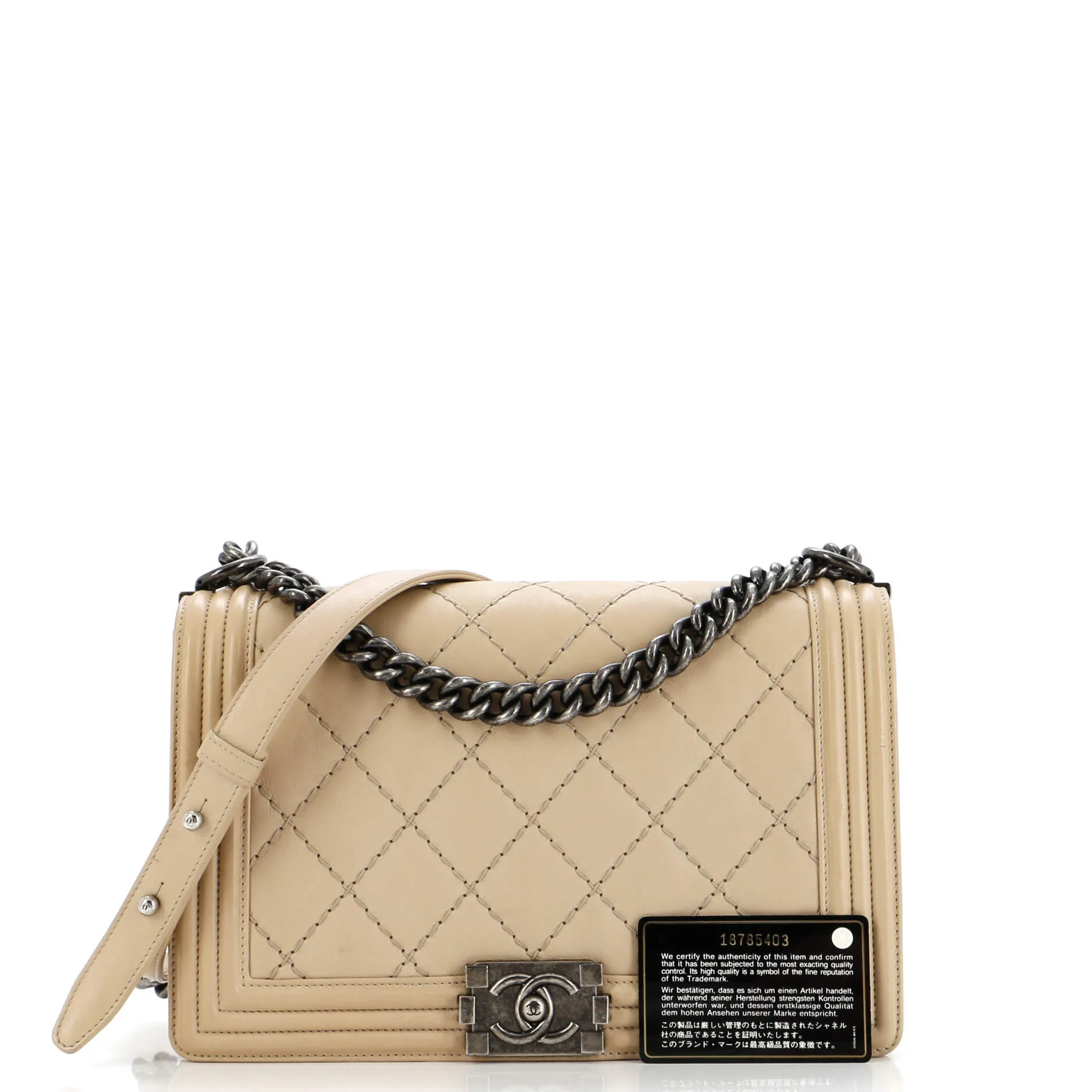 Pre-Loved Chanel Stitch Boy Flap Bag Quilted Calfskin New Medium sold by Zulily product image thumbnail 2