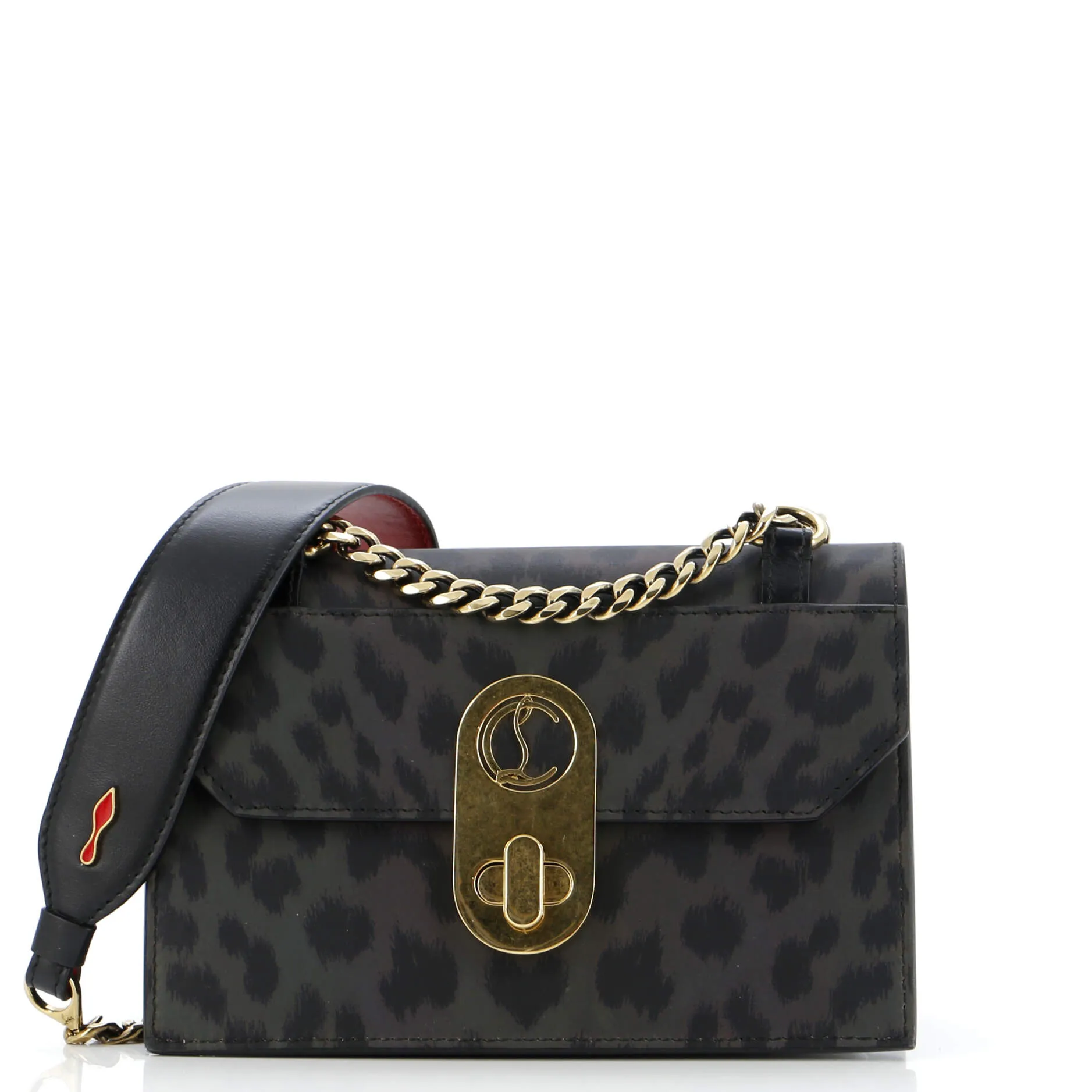 Pre-Loved Christian Louboutin Elisa Shoulder Bag Printed Leather Small sold by Zulily