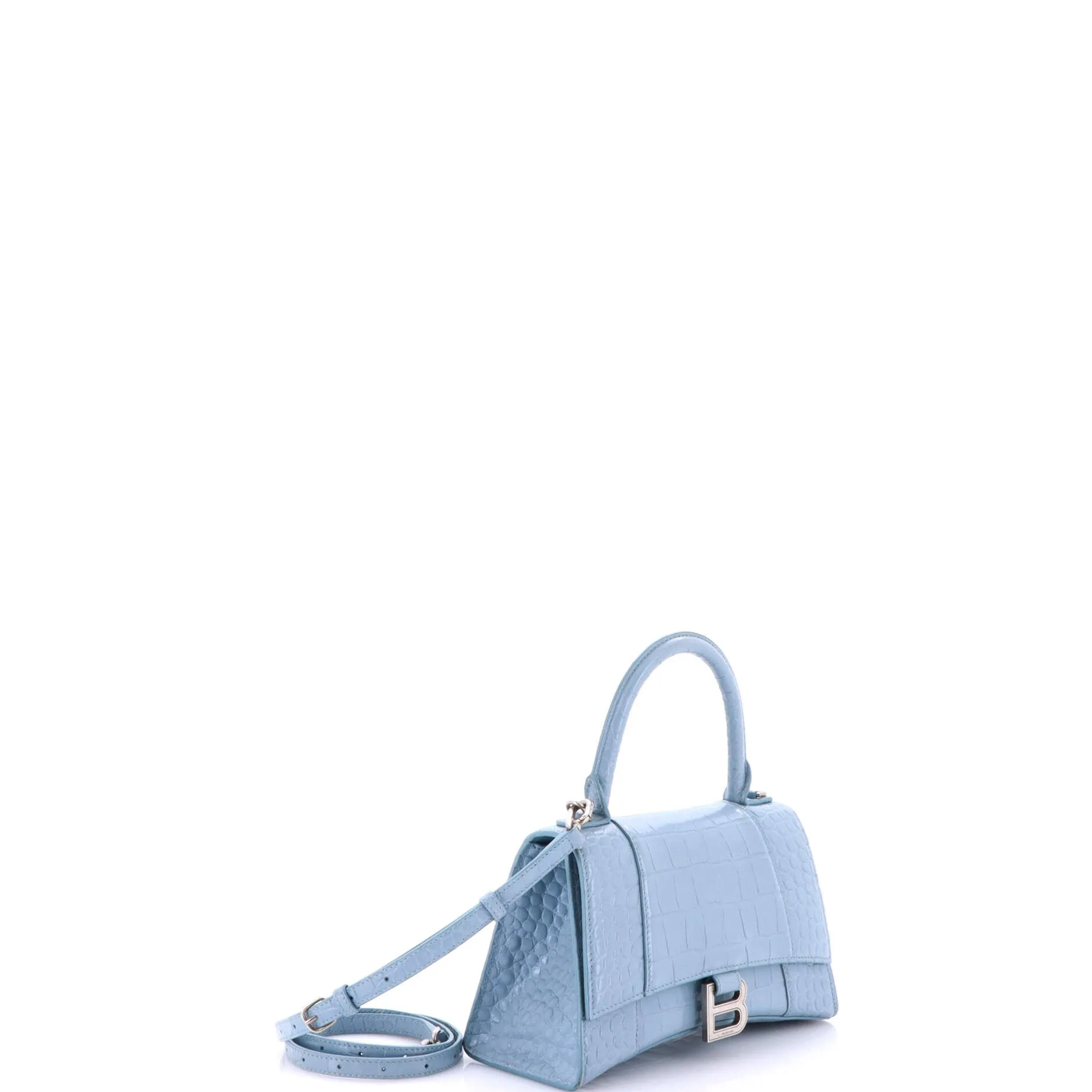 Pre-Loved Balenciaga Hourglass Top Handle Bag Crocodile Embossed Leather Small sold by Zulily product image thumbnail 2