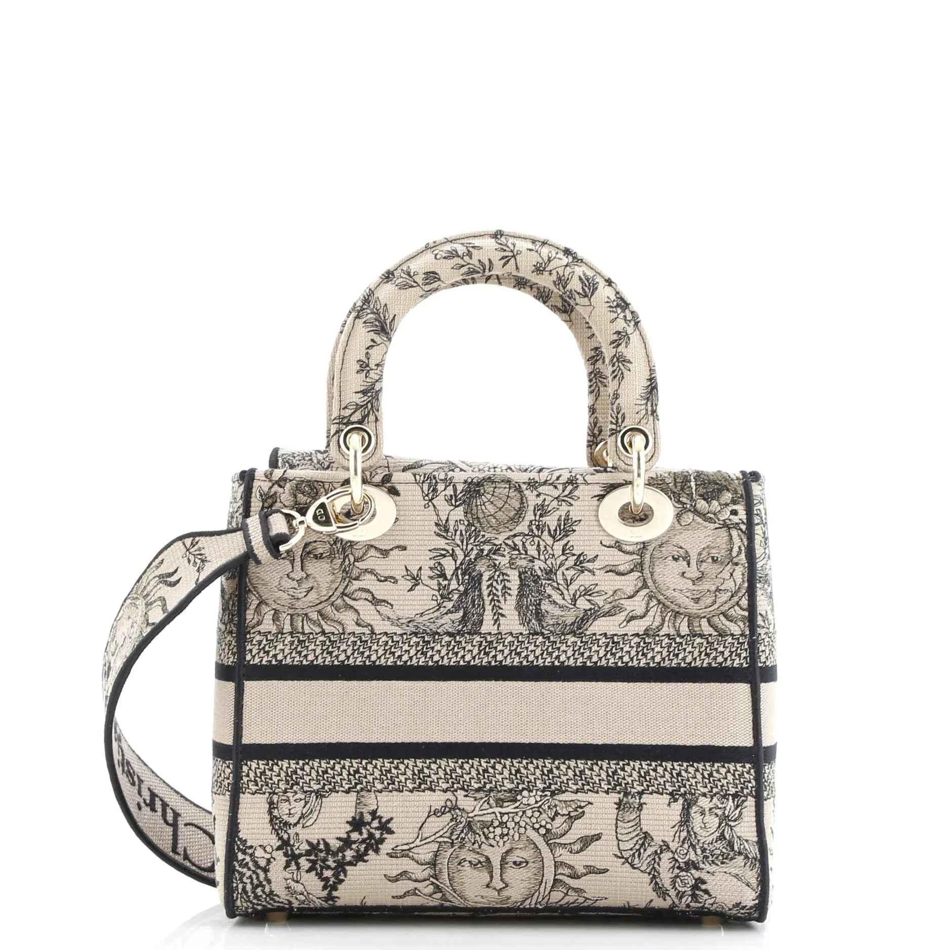 Pre-Loved Christian Dior Lady D-Lite Bag Embroidered Canvas Medium sold by Zulily product image thumbnail 3