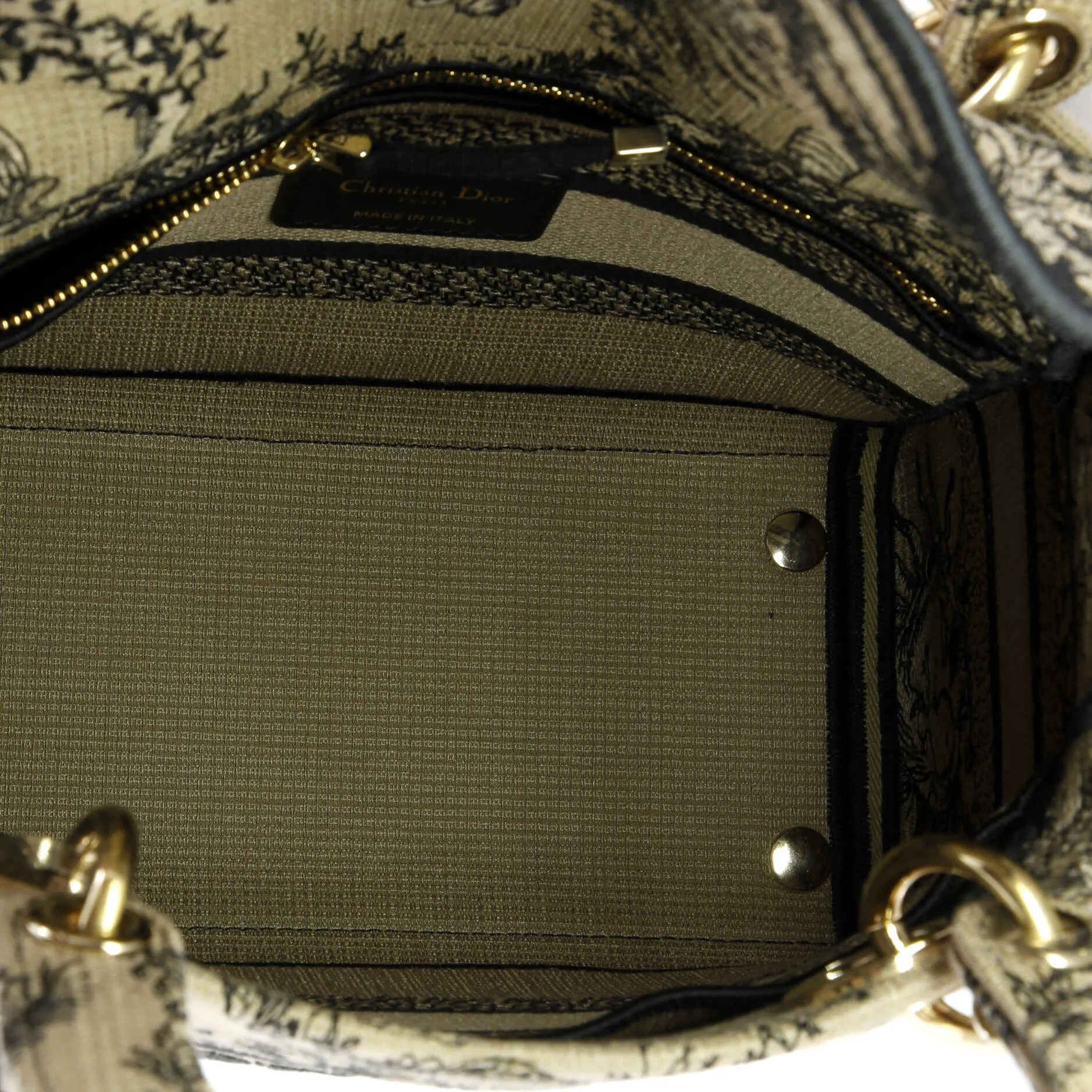 Pre-Loved Christian Dior Lady D-Lite Bag Embroidered Canvas Medium sold by Zulily product image thumbnail 5