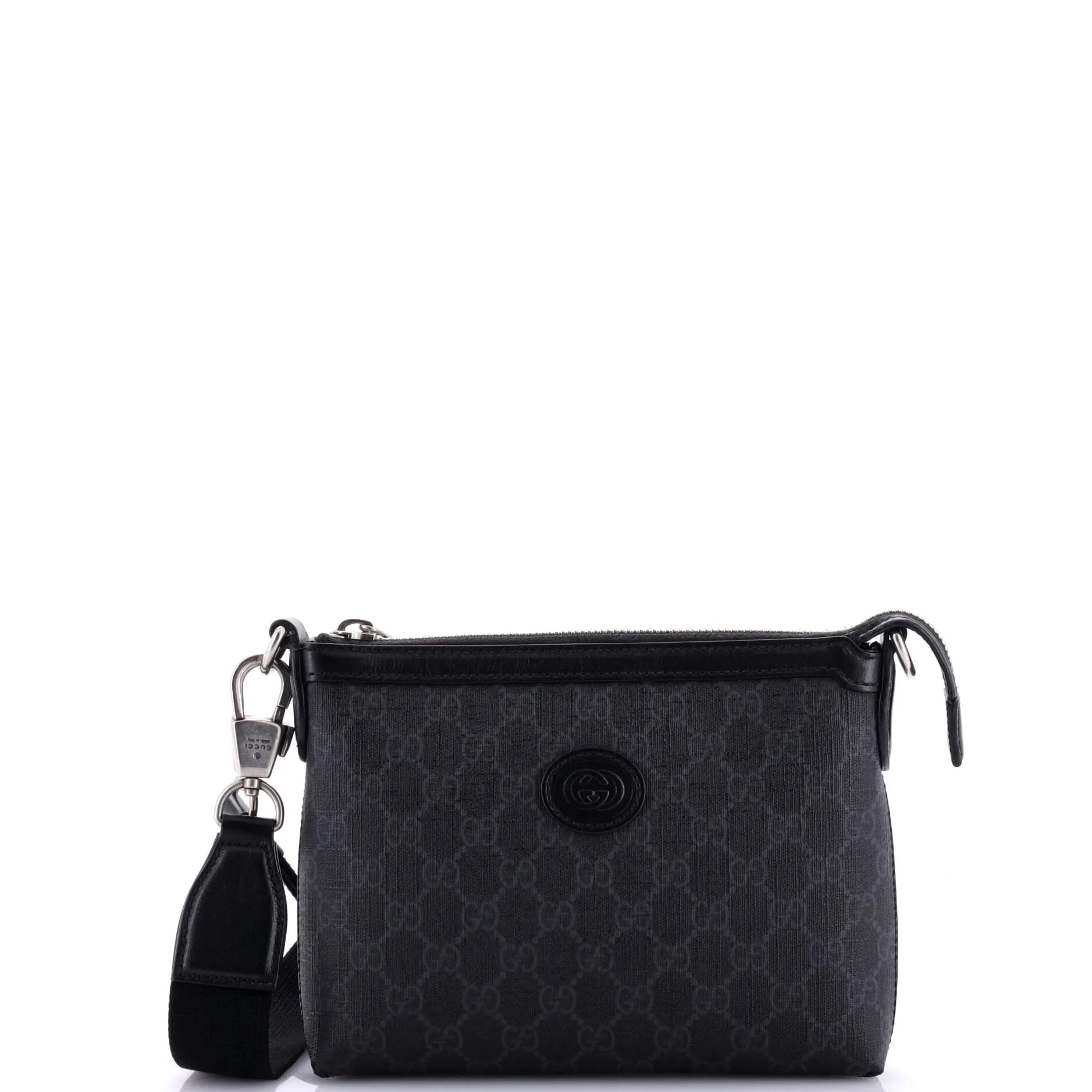 Pre-Loved Gucci Interlocking G Patch Wristlet Messenger Bag GG Coated Canvas Medium sold by Zulily