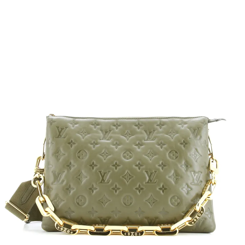 Pre-Loved Louis Vuitton Coussin Bag Monogram Embossed Lambskin MM sold by Zulily