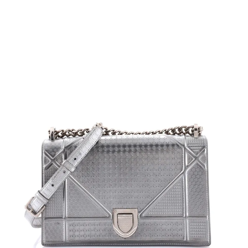 Pre-Loved Christian Dior Diorama Flap Bag Cannage Embossed Calfskin Small sold by Zulily