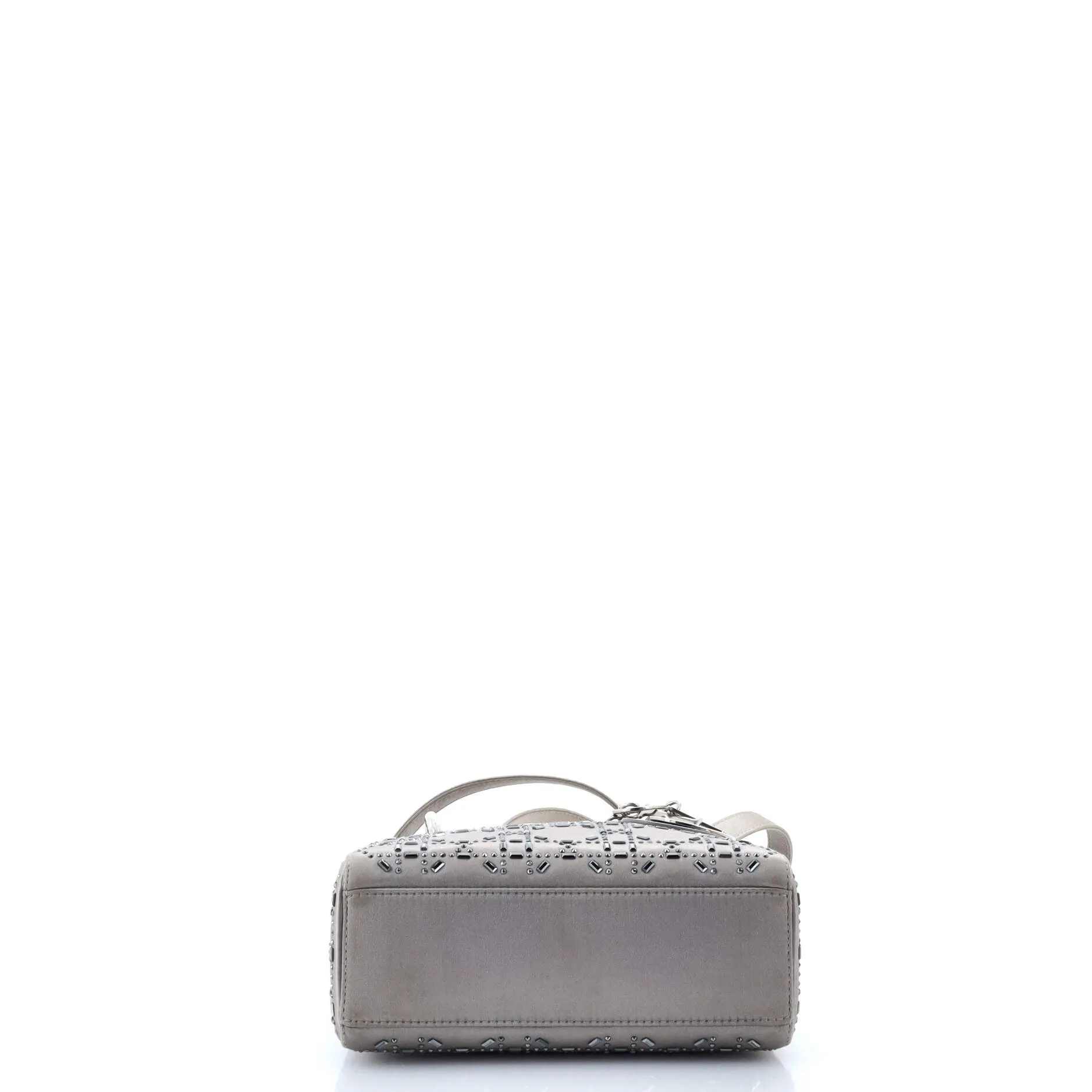 Pre-Loved Christian Dior Lady Dior Bag Crystal Embellished Cannage Quilt Satin Mini sold by Zulily product image thumbnail 4