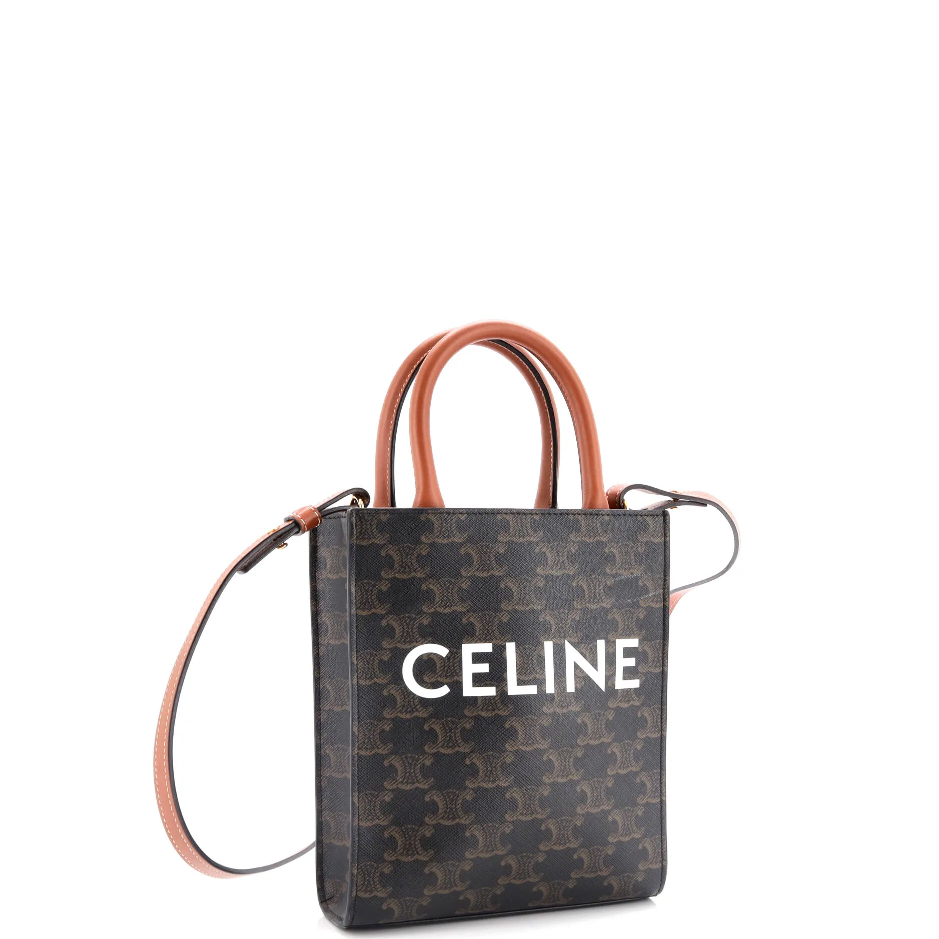 Pre-Loved Celine Vertical Cabas Tote Triomphe Coated Canvas Mini sold by Zulily product image thumbnail 2
