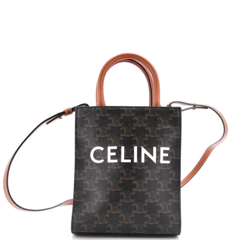 Pre-Loved Celine Vertical Cabas Tote Triomphe Coated Canvas Mini sold by Zulily