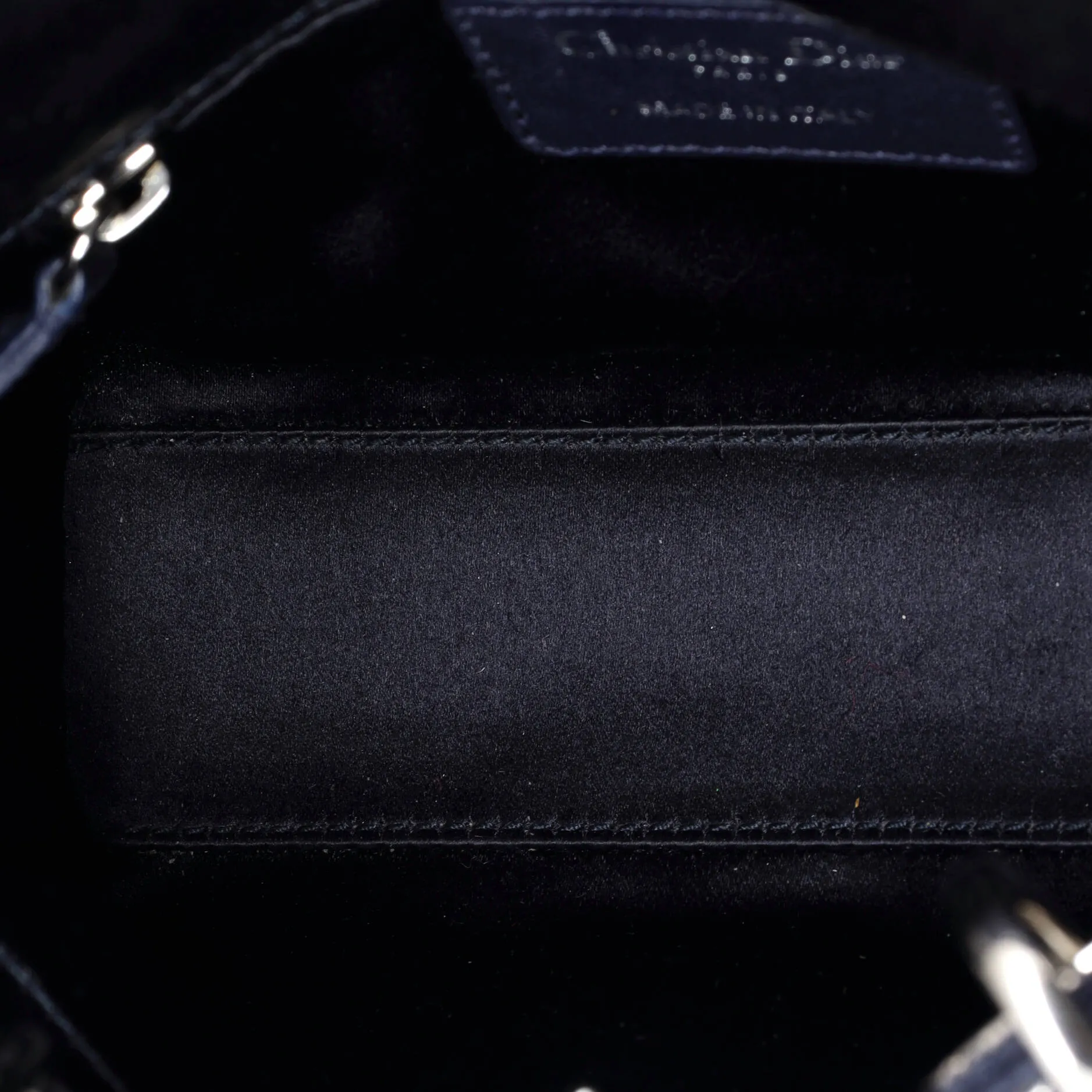 Pre-Loved Christian Dior Lady Dior Bag Crystal Embellished Cannage Quilt Satin Mini sold by Zulily product image thumbnail 5