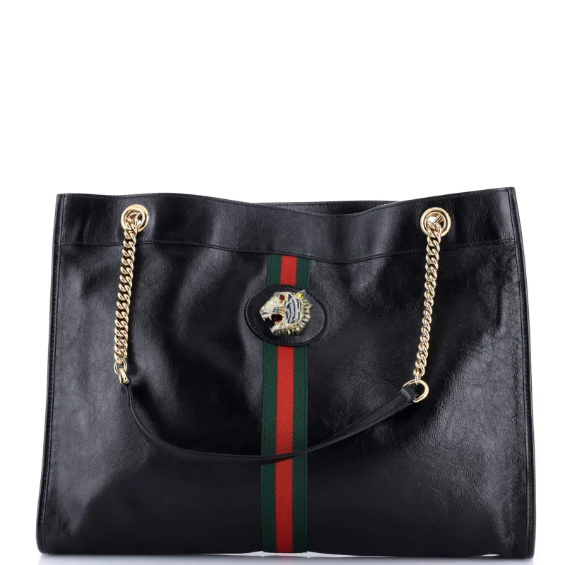Pre-Loved Gucci Rajah Chain Tote Leather Large sold by Zulily