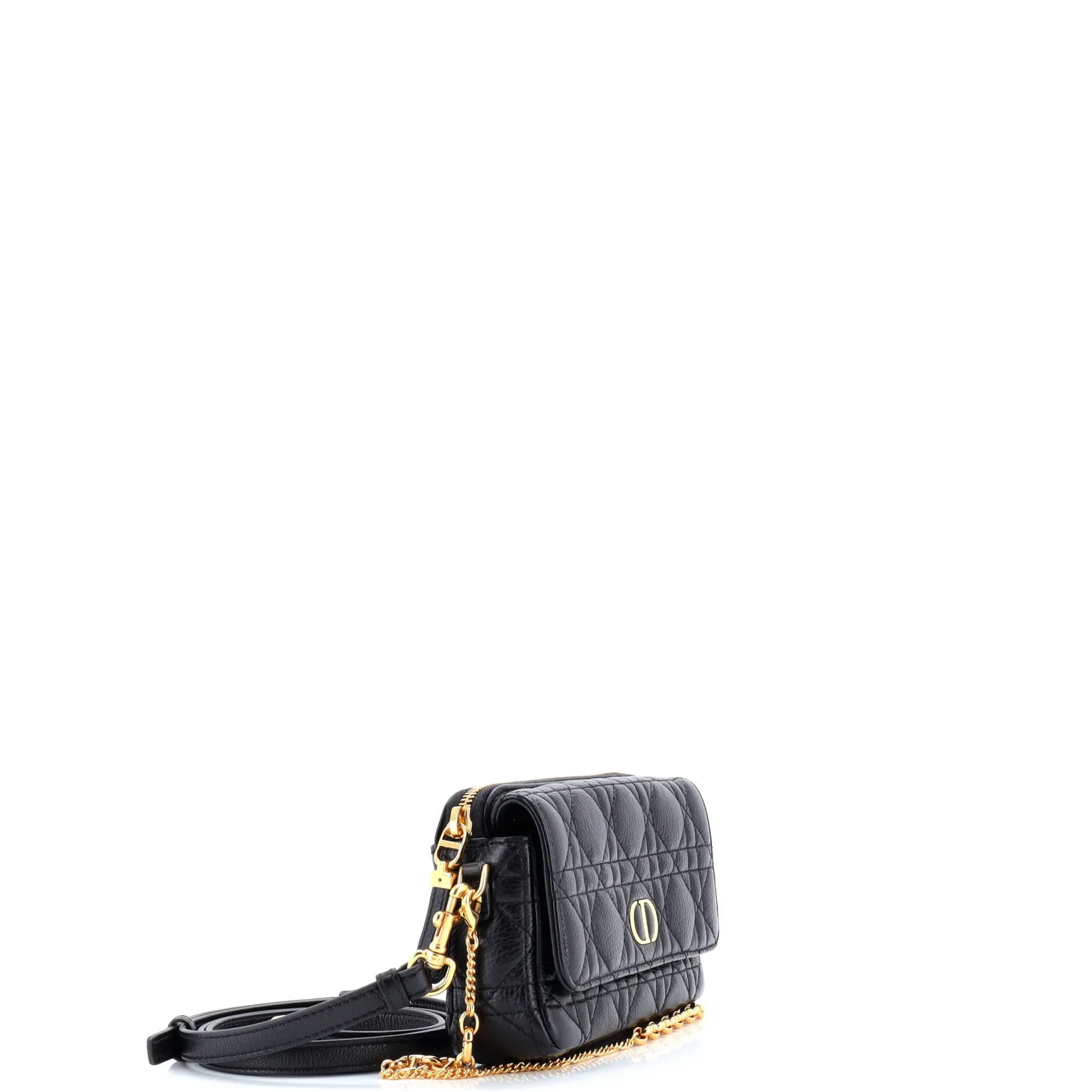 Pre-Loved Christian Dior Caro Flap Double Pouch Crossbody Bag Cannage Quilt Calfskin sold by Zulily product image thumbnail 2