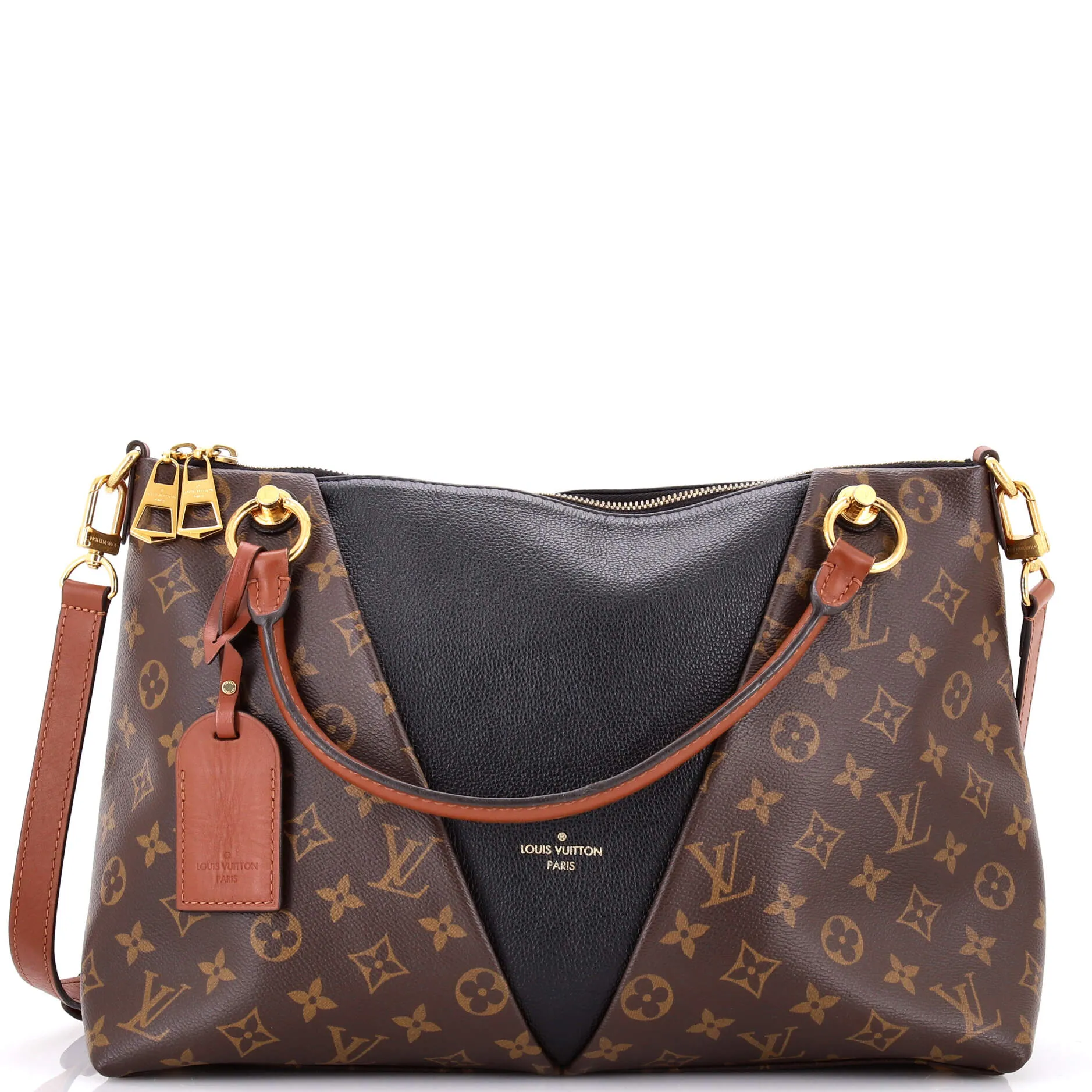 Pre-Loved Louis Vuitton V Tote Monogram Canvas and Leather MM sold by Zulily