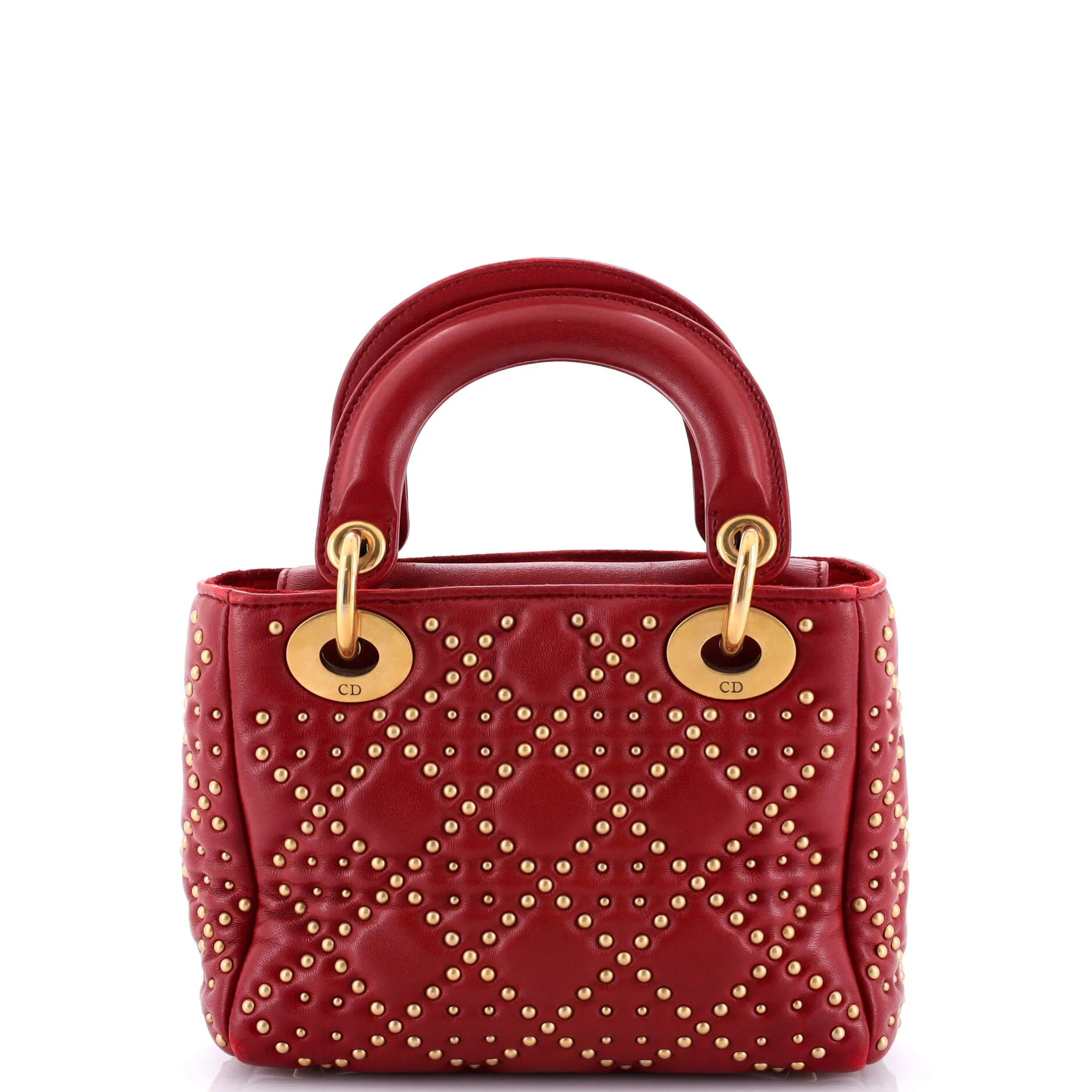 Pre-Loved Christian Dior Supple Lady Dior Bag Cannage Studded Lambskin Mini sold by Zulily product image thumbnail 3