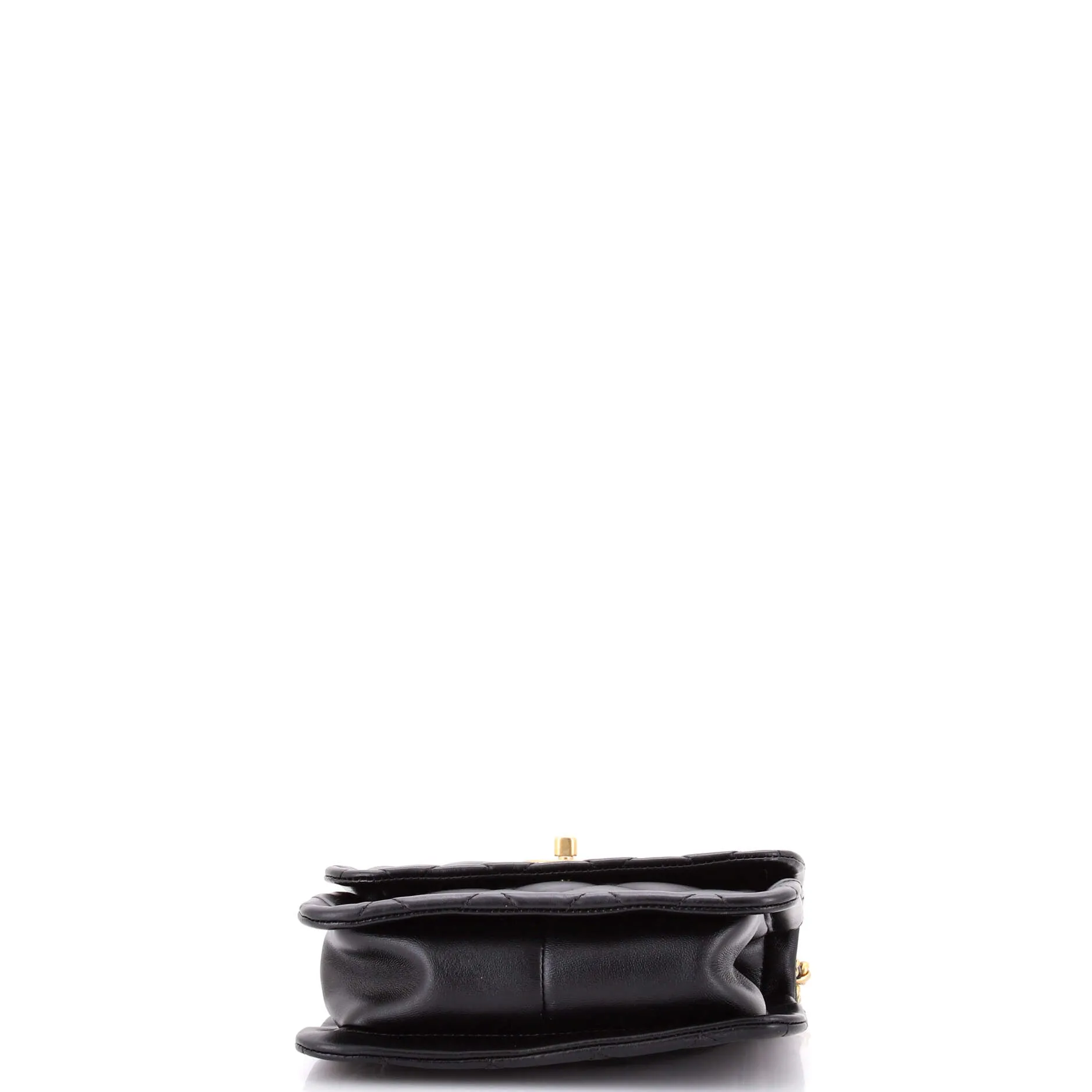 Pre-Loved Chanel Button on Top Flap Bag Quilted Shiny Lambskin Small sold by Zulily product image thumbnail 4