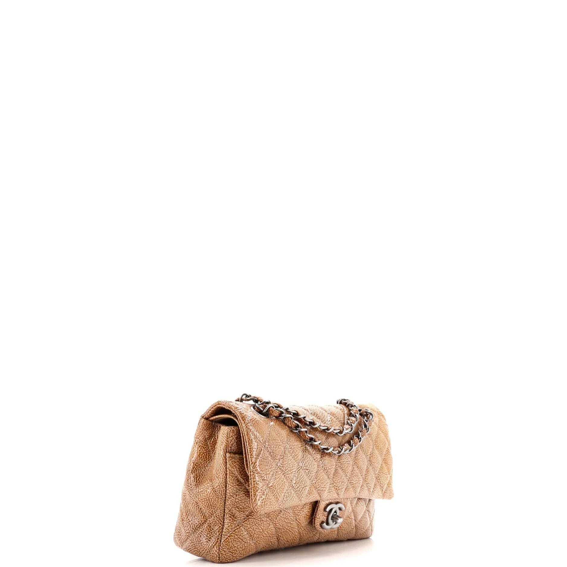 Pre-Loved Chanel Classic Double Flap Bag Quilted Crinkled Patent Medium sold by Zulily product image thumbnail 2