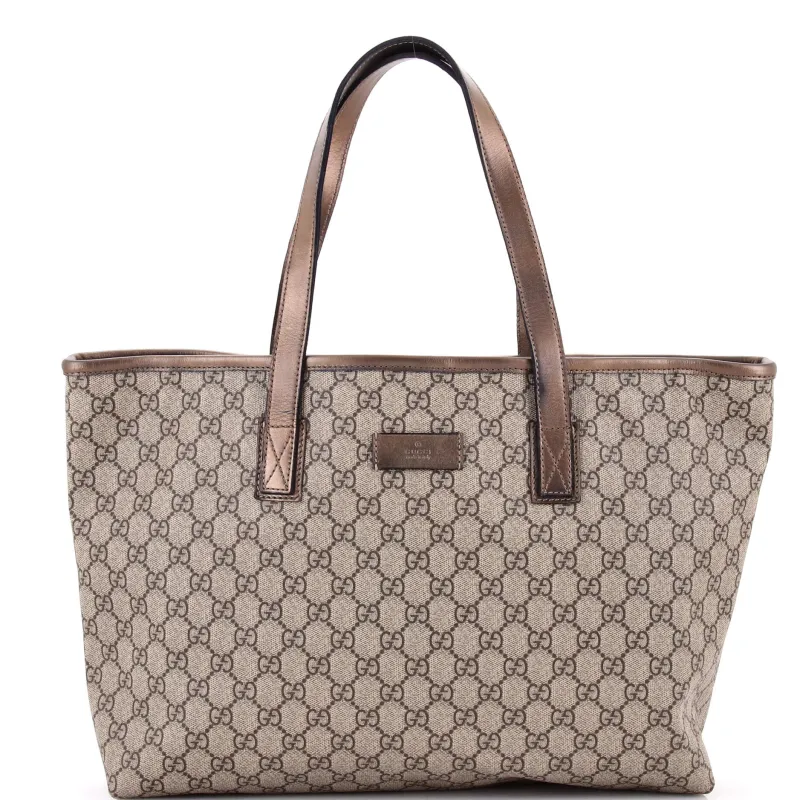 Pre-Loved Gucci Plus Tote GG Coated Canvas with Leather Large sold by Zulily