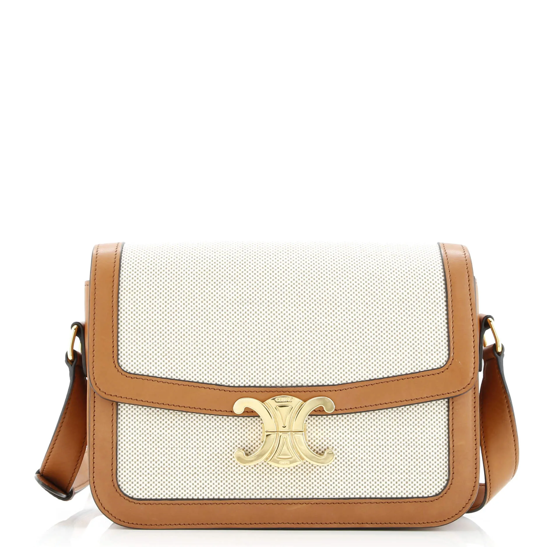 Pre-Loved Celine Triomphe Shoulder Bag Canvas with Leather Medium sold by Zulily product image thumbnail 2