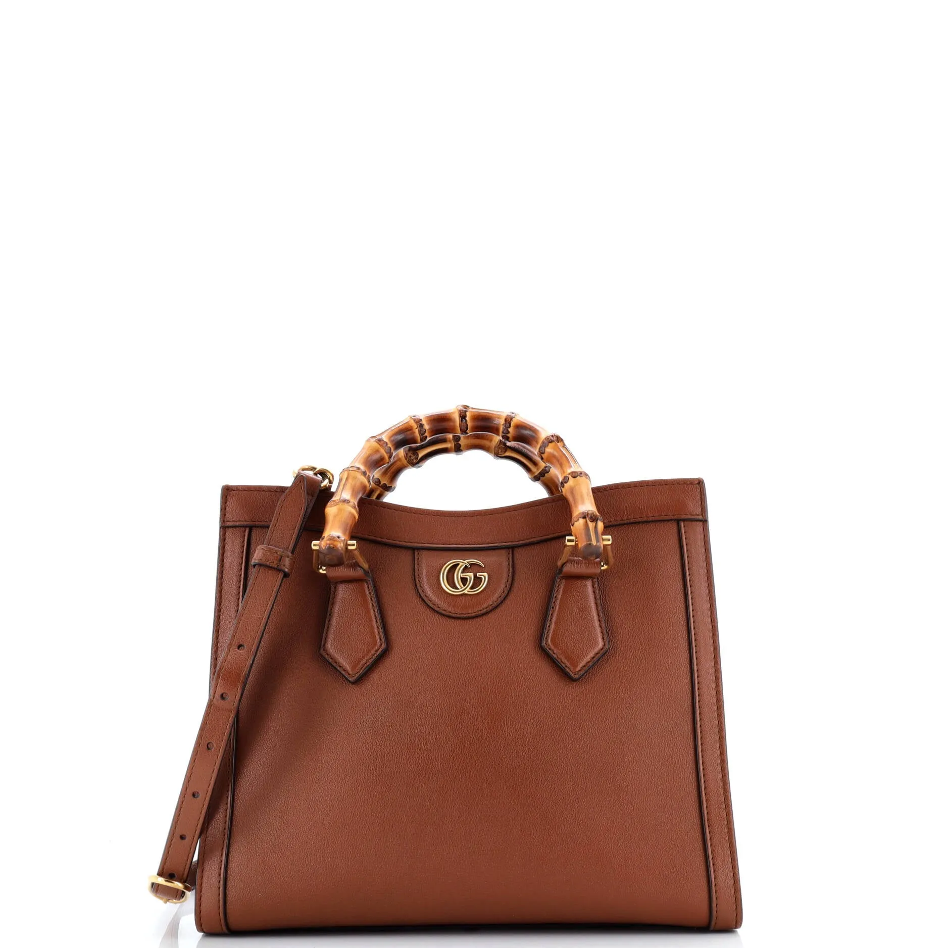 Pre-Loved Gucci Diana NM Bamboo Handle Tote Leather Small sold by Zulily