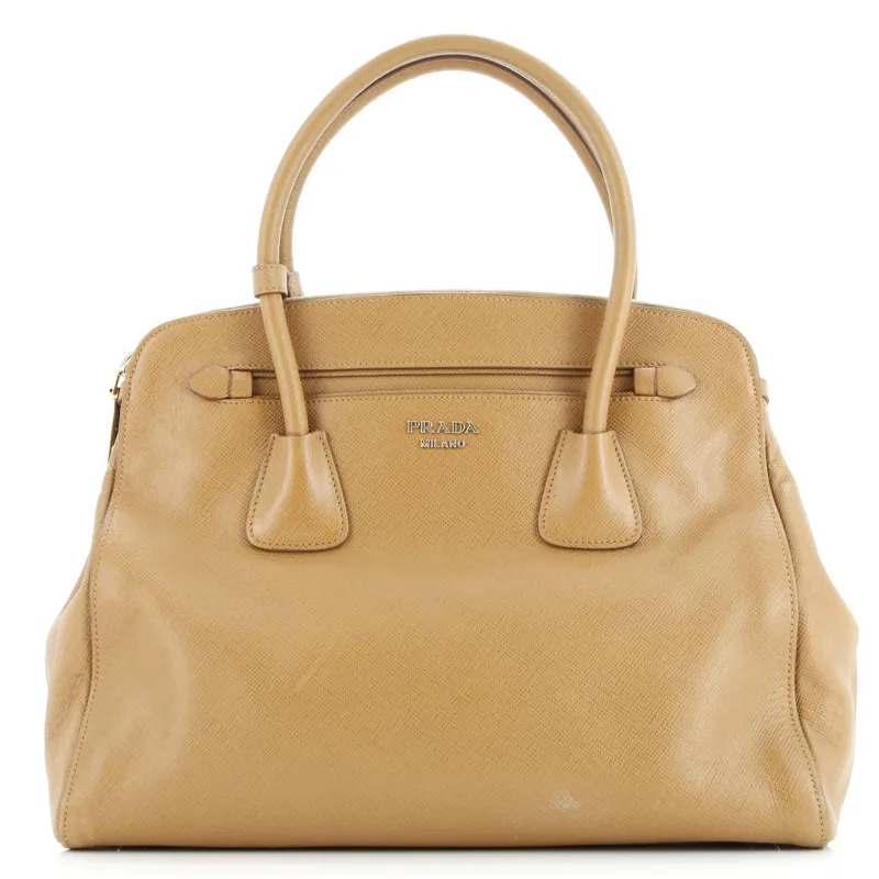 Pre-Loved Prada Cuir Frame Double Zip Tote Saffiano Leather Large sold by Zulily
