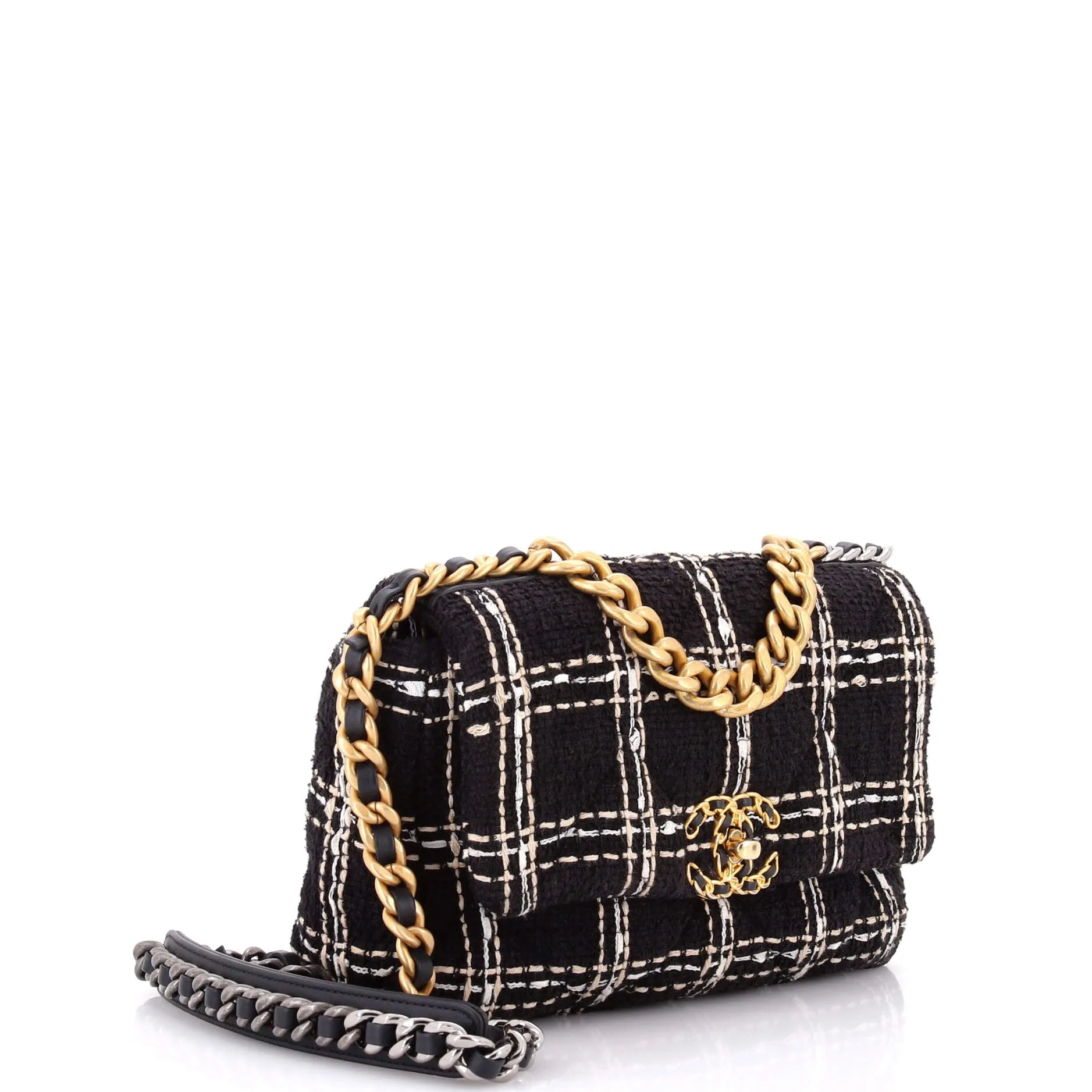 Pre-Loved Chanel 19 Flap Bag Quilted Tweed Medium sold by Zulily product image thumbnail 2
