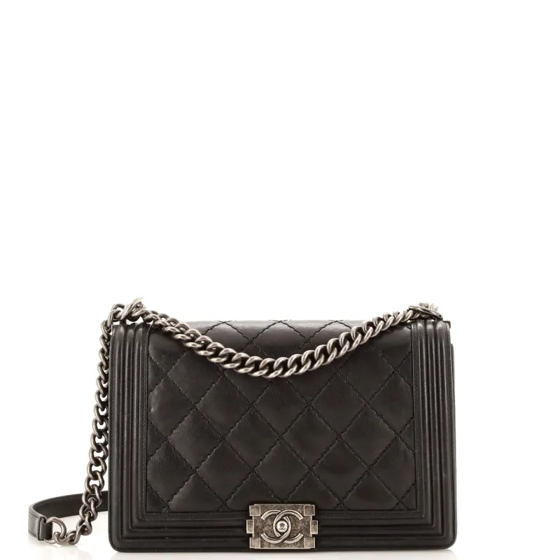 Pre-Loved Chanel Stitch Boy Flap Bag Quilted Calfskin New Medium sold by Zulily