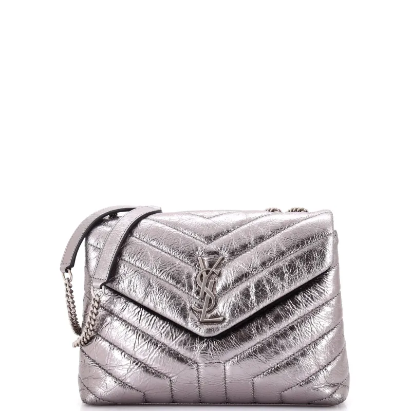 Pre-Loved Saint Laurent Loulou Shoulder Bag Matelasse Chevron Leather Small sold by Zulily