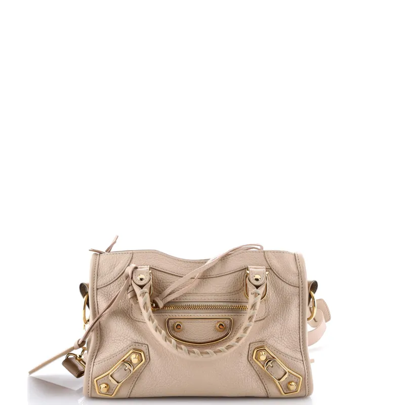 Pre-Loved Balenciaga City Classic Metallic Edge Bag Leather Mini sold by Zulily