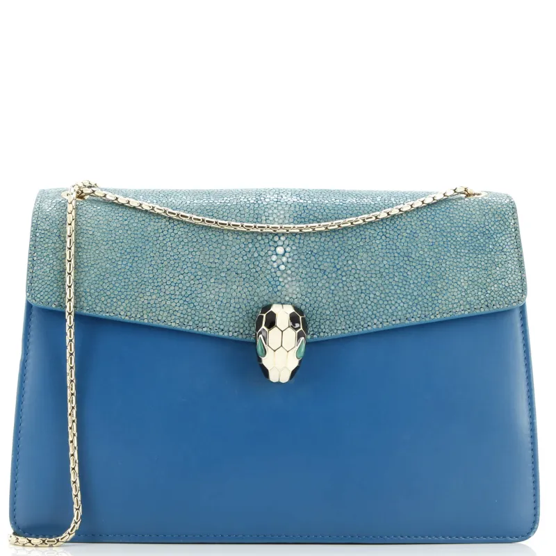 Pre-Loved Bvlgari Serpenti Forever Shoulder Bag Leather and Stingray Medium sold by Zulily