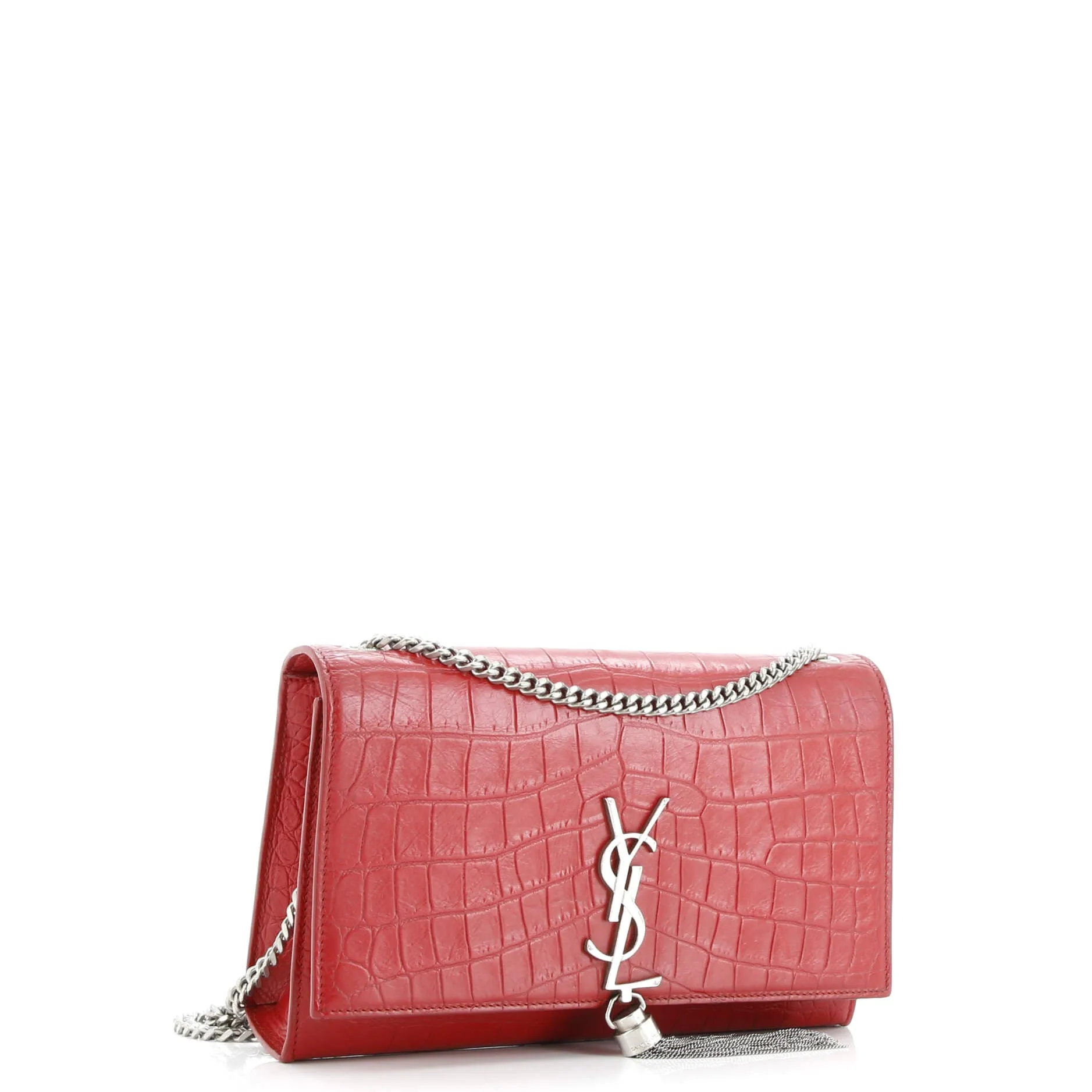 Pre-Loved Saint Laurent Classic Monogram Tassel Crossbody Bag Crocodile Embossed Leather Medium sold by Zulily product image thumbnail 2