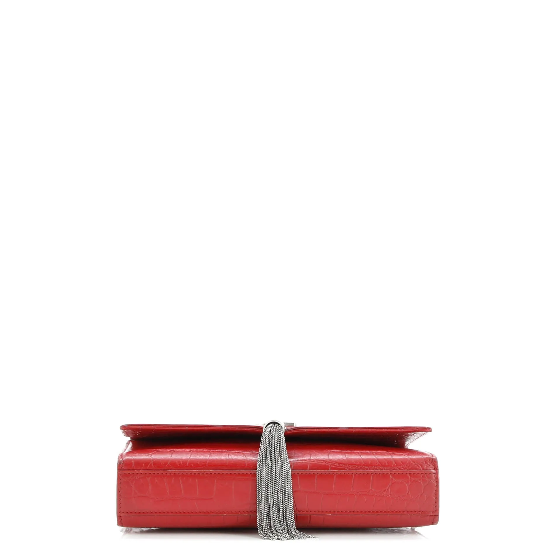 Pre-Loved Saint Laurent Classic Monogram Tassel Crossbody Bag Crocodile Embossed Leather Medium sold by Zulily product image thumbnail 4