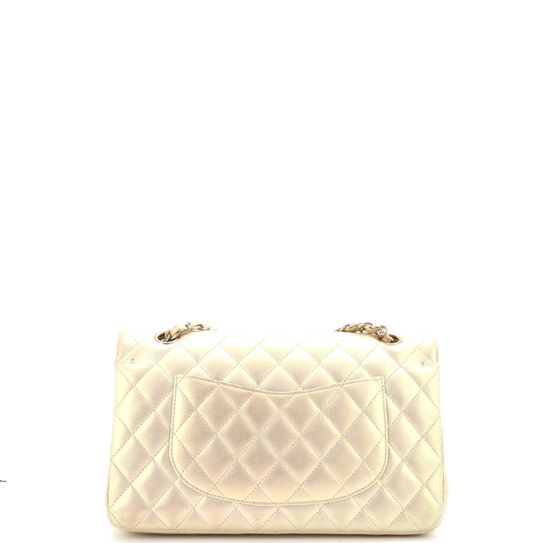 Pre-Loved Chanel Classic Double Flap Bag Quilted Iridescent Lambskin Medium sold by Zulily product image thumbnail 4