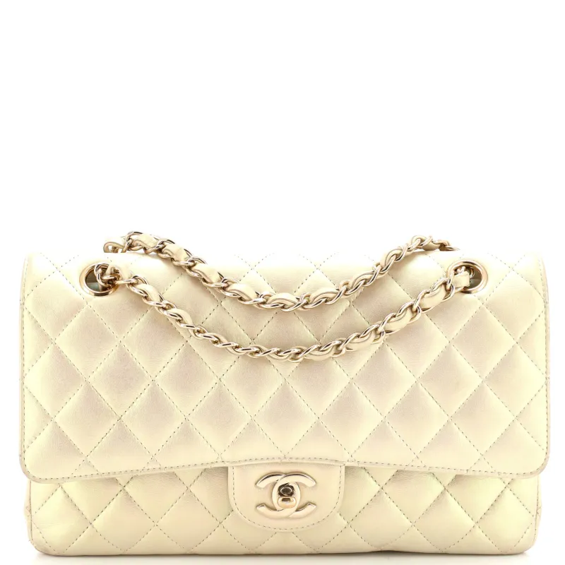 Pre-Loved Chanel Classic Double Flap Bag Quilted Iridescent Lambskin Medium sold by Zulily