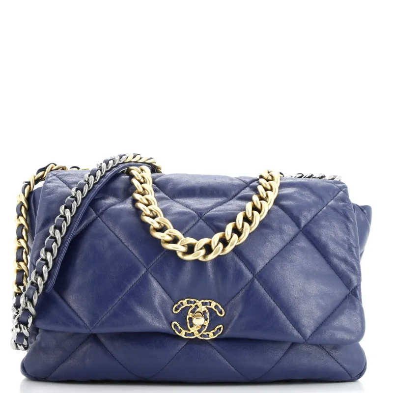 Pre-Loved Chanel 19 Flap Bag Quilted Leather Maxi sold by Zulily