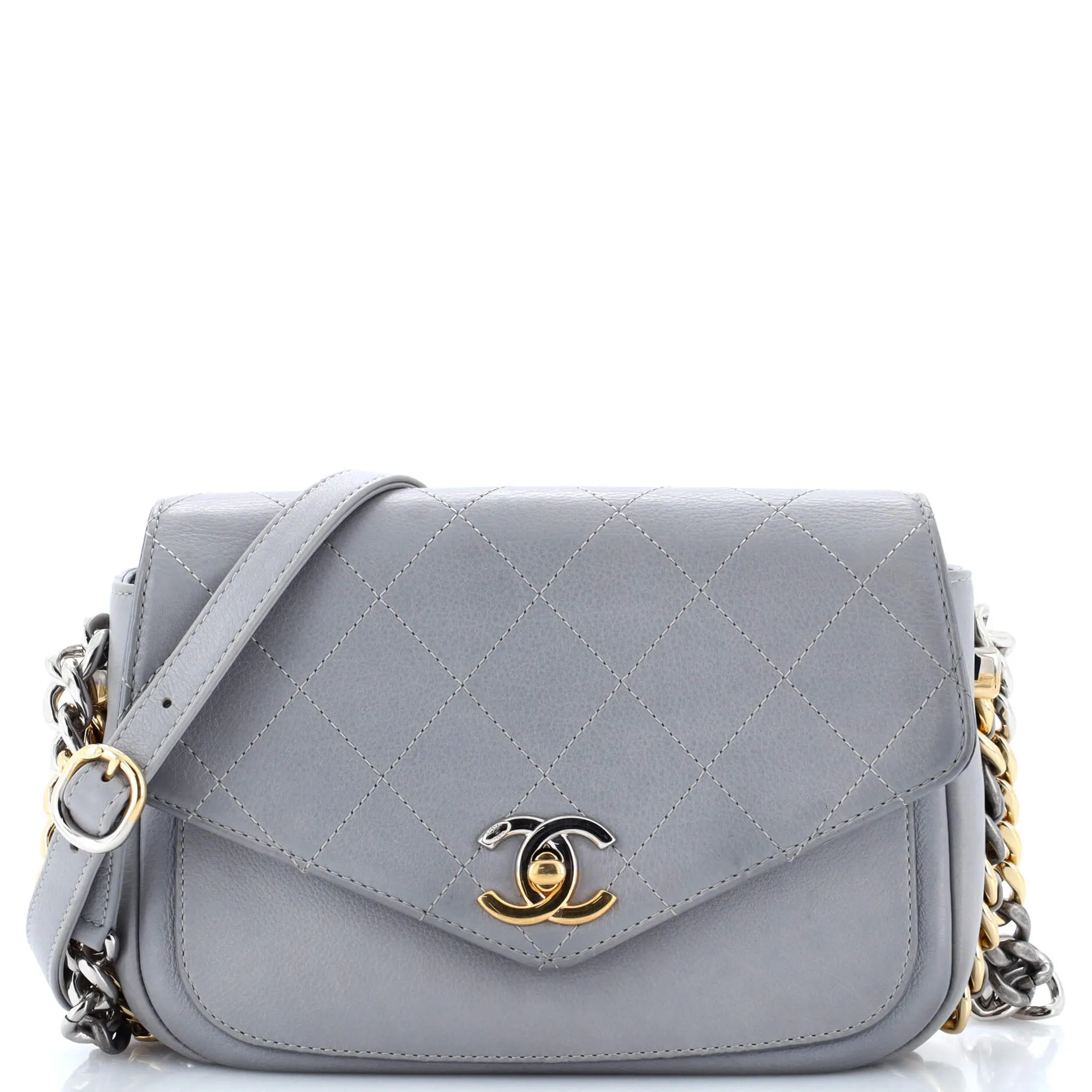 Pre-Loved Chanel Two Tone Envelope Flap Bag Quilted Calfskin Medium sold by Zulily