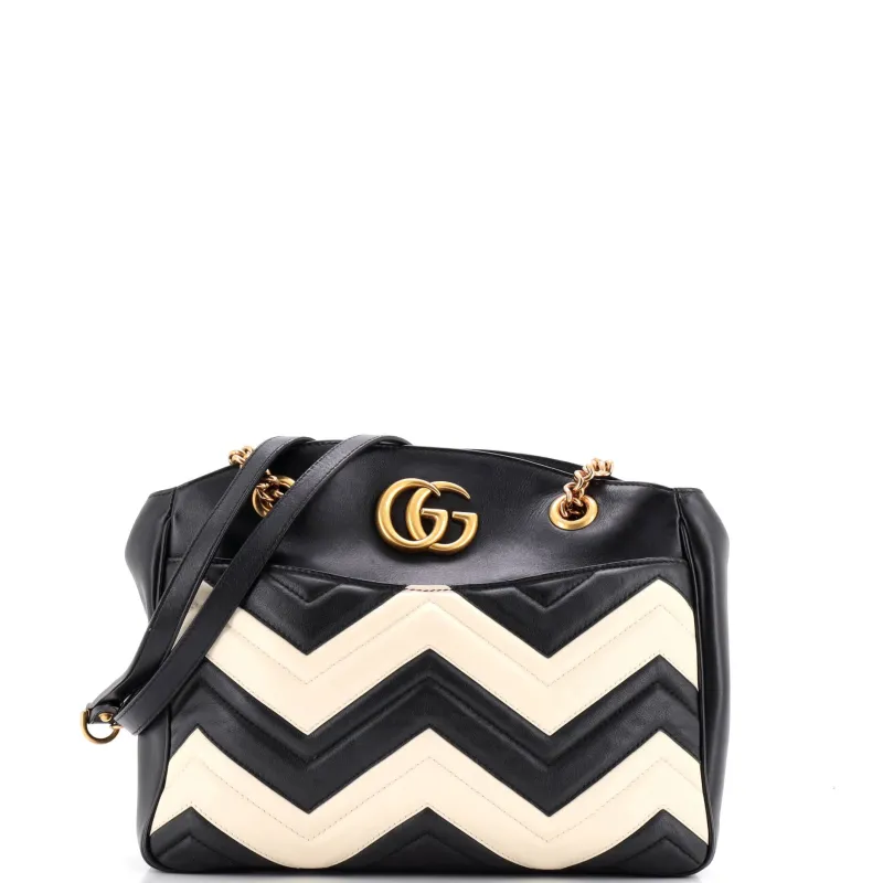 Pre-Loved Gucci GG Marmont Chain Tote Matelasse Leather Medium sold by Zulily
