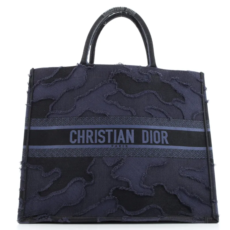 Pre-Loved Christian Dior Book Tote Camouflage Embroidered Canvas Large sold by Zulily