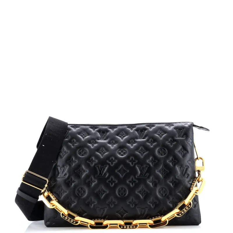 Pre-Loved Louis Vuitton Coussin Bag Monogram Embossed Lambskin MM sold by Zulily