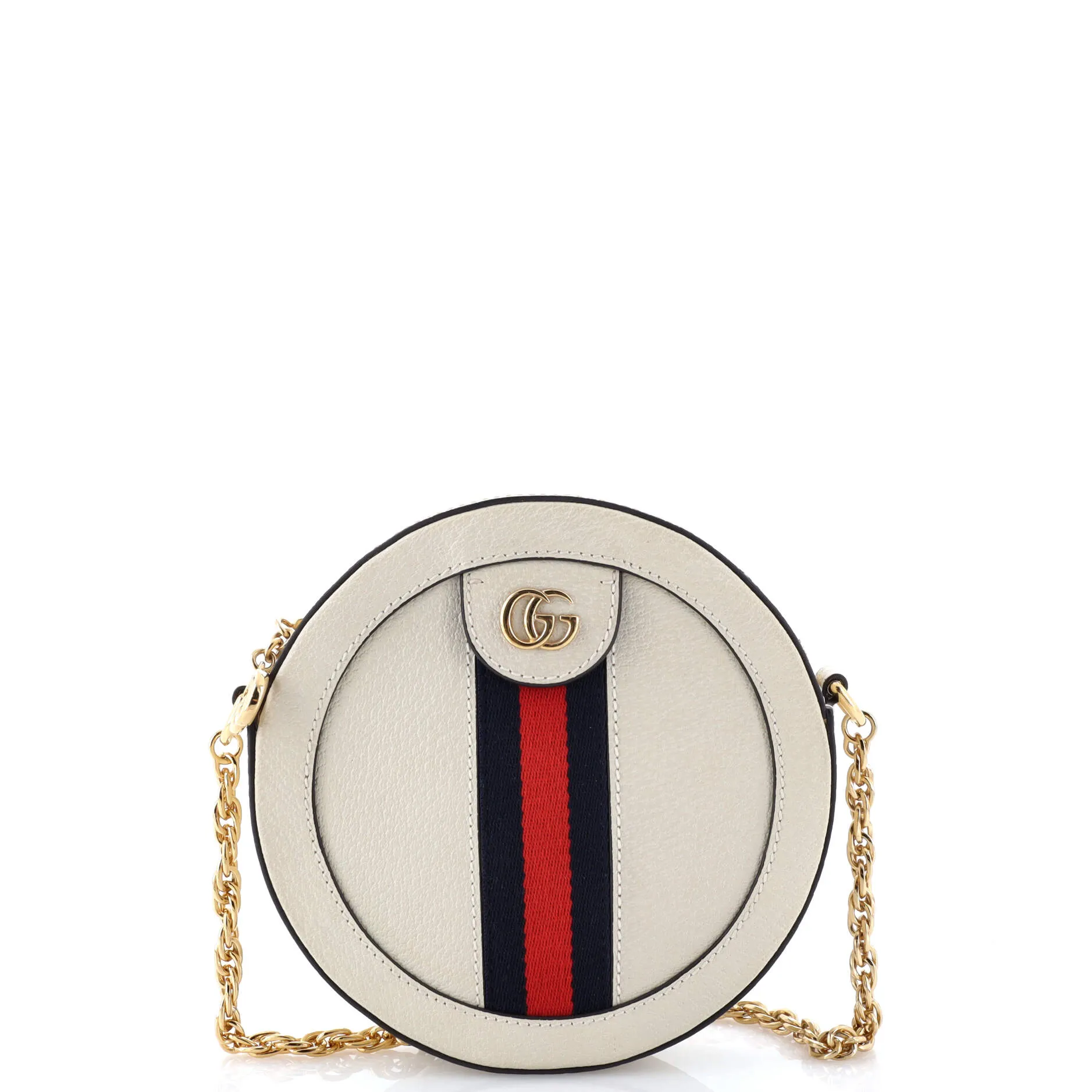 Pre-Loved Gucci Ophidia Round Shoulder Bag Leather Mini sold by Zulily
