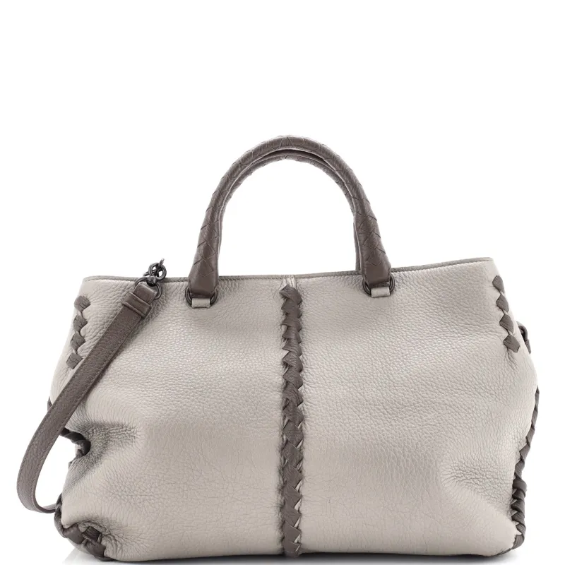 Pre-Loved Bottega Veneta Convertible Tote Cervo with Intrecciato Detail Medium sold by Zulily