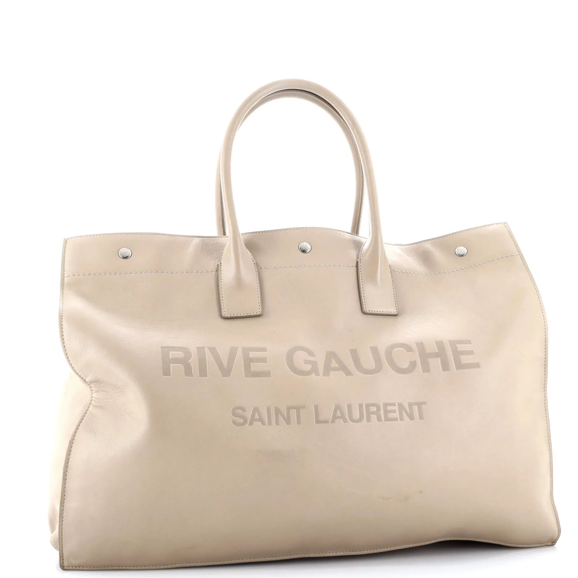 Pre-Loved Saint Laurent Rive Gauche Shopper Tote Embossed Leather Large sold by Zulily product image thumbnail 2