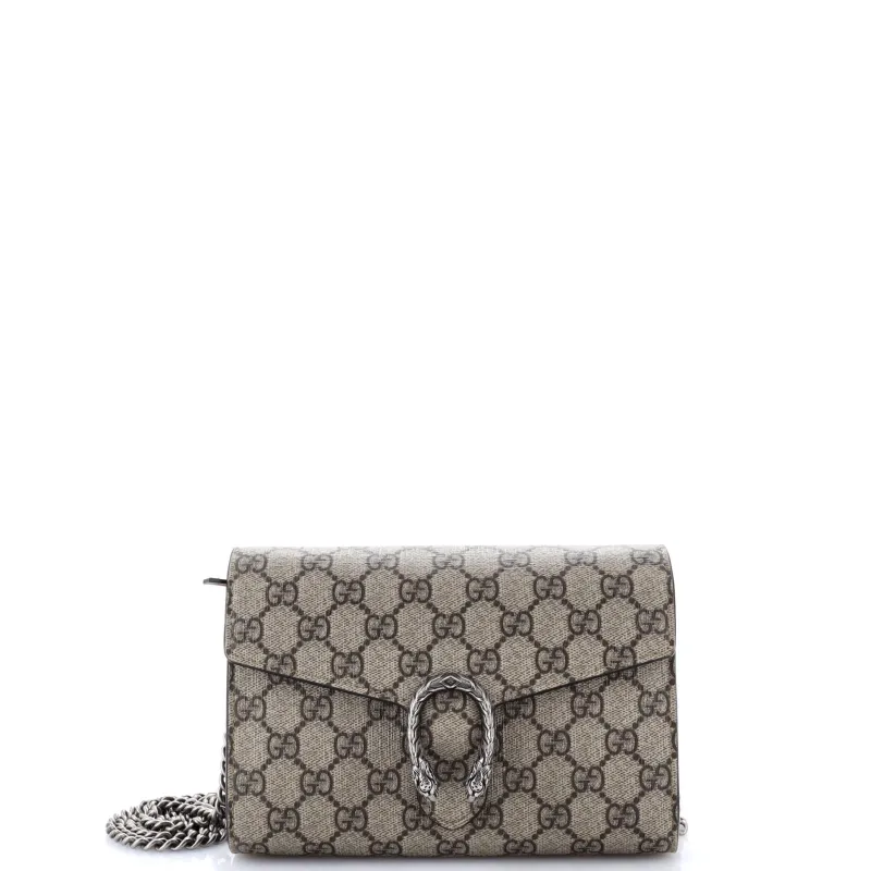 Pre-Loved Gucci Dionysus Chain Wallet GG Coated Canvas Small sold by Zulily