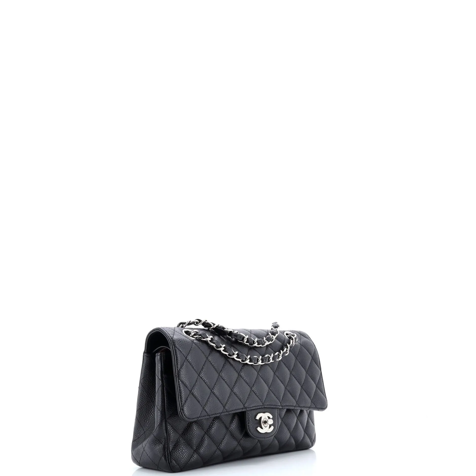 Pre-Loved Chanel Classic Double Flap Bag Quilted Caviar Medium sold by Zulily product image thumbnail 2