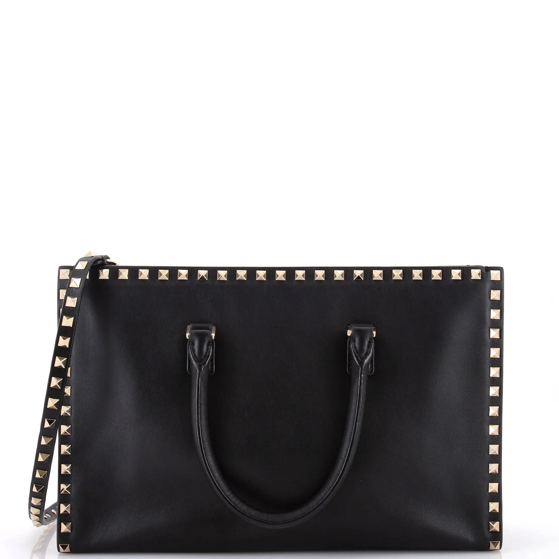 Pre-Loved Valentino Rockstud Convertible Tote Leather Medium sold by Zulily