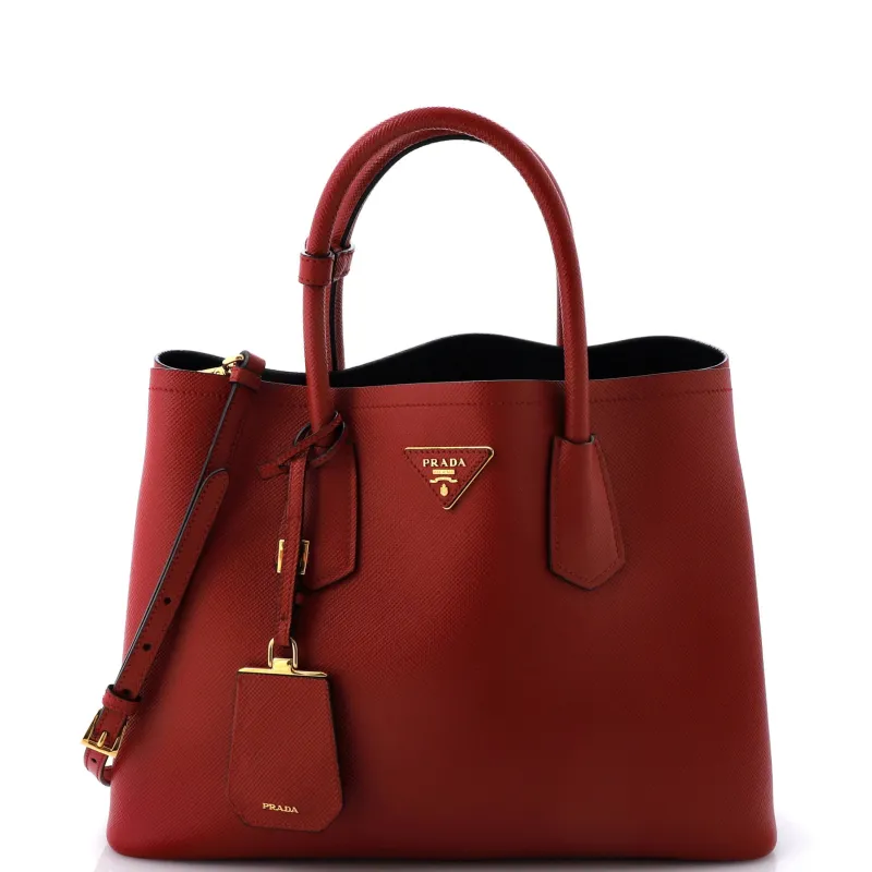Pre-Loved Prada Cuir Double Tote Saffiano Leather Medium sold by Zulily