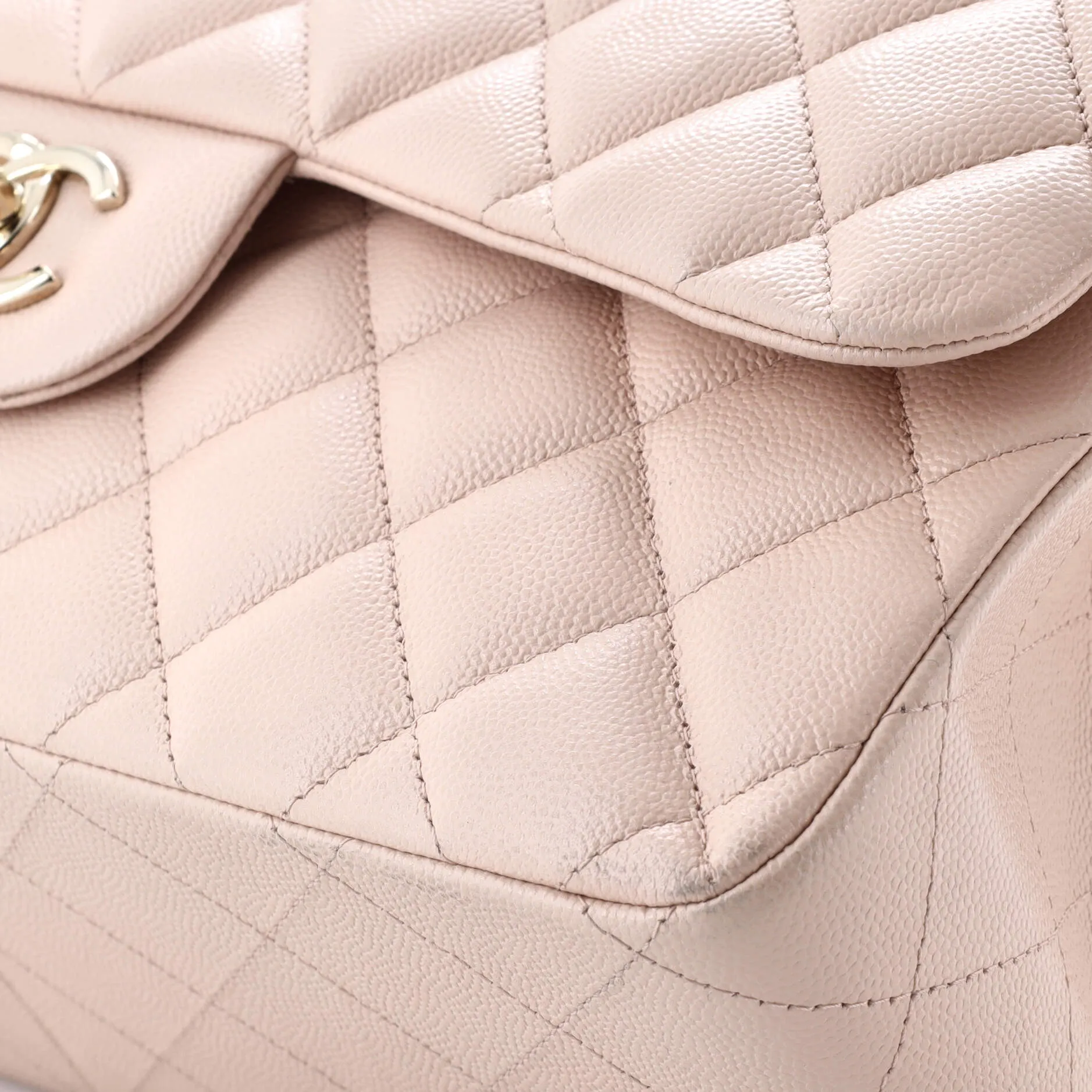 Pre-Loved Chanel Classic Double Flap Bag Quilted Caviar Jumbo sold by Zulily product image thumbnail 5