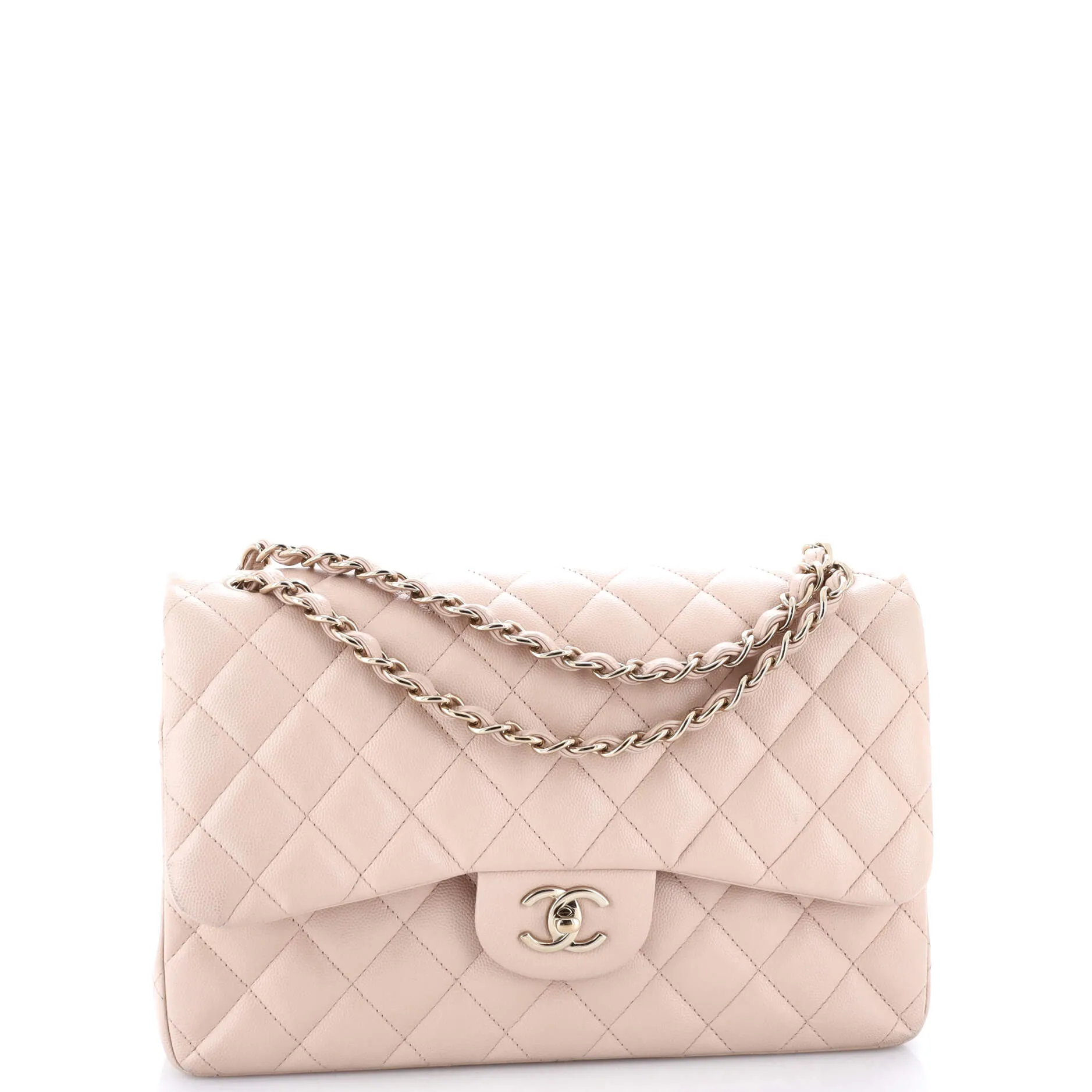 Pre-Loved Chanel Classic Double Flap Bag Quilted Caviar Jumbo sold by Zulily product image thumbnail 2