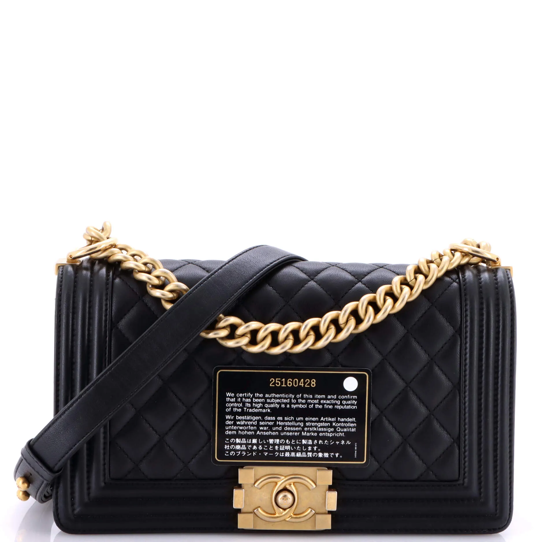 Pre-Loved Chanel Boy Flap Bag Quilted Lambskin Old Medium sold by Zulily product image thumbnail 2