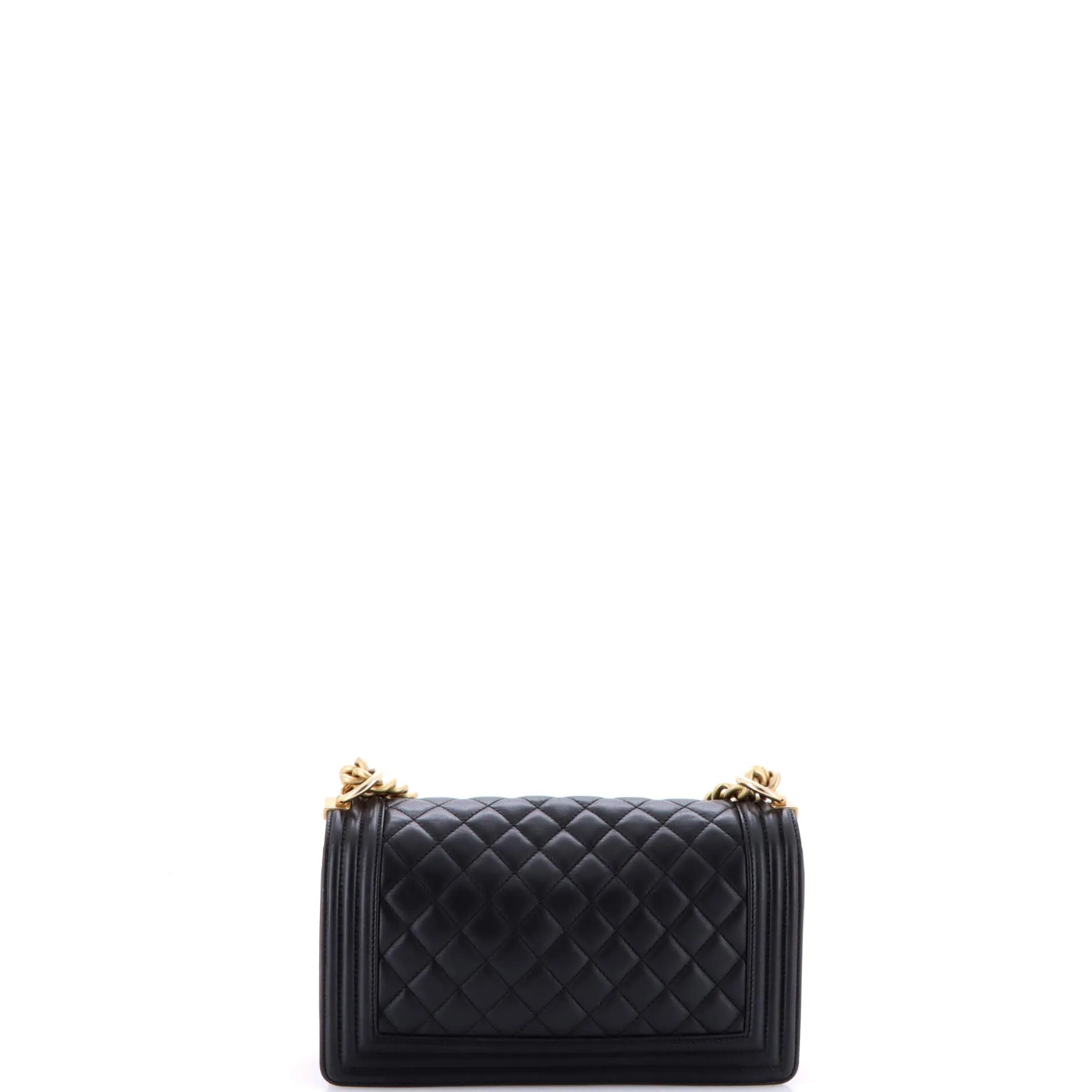 Pre-Loved Chanel Boy Flap Bag Quilted Lambskin Old Medium sold by Zulily product image thumbnail 4