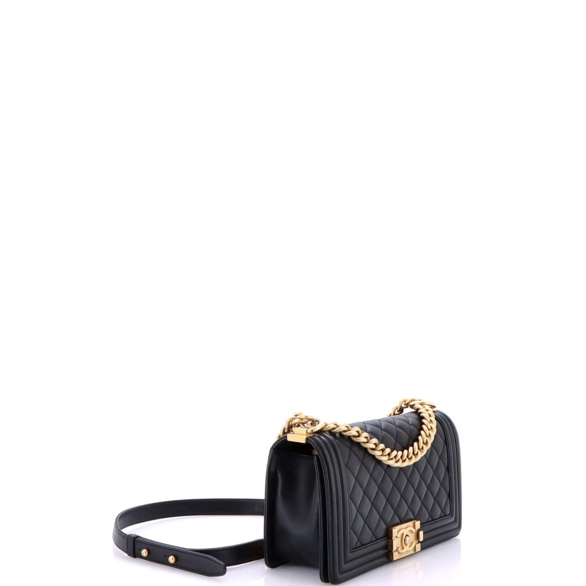Pre-Loved Chanel Boy Flap Bag Quilted Lambskin Old Medium sold by Zulily product image thumbnail 3